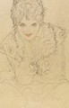 Bildnis von vorne, die rechte Hand am Kinn - Gustav Klimt