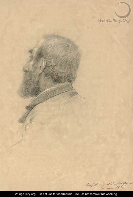 Bartiger Mann im Profil nach links - Gustav Klimt