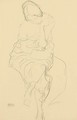 Auf einem Hocker Sitzende von vorne - Gustav Klimt