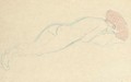 Auf dem Bauch Liegender Akt nach rechts - Gustav Klimt