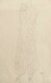 Stehendes Madchen nachs links mit nacktem Oberkorper, Hosen, 'Ball-Entree' - Gustav Klimt