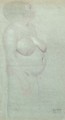 Stehende dicke Frau nach rects (Studie futr die Unmaigkeit des Beethovenfrieses) - Gustav Klimt
