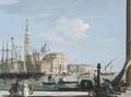 A view of San Giorgio Maggiore, Venice, with a British ship entering the Bacino di San Marco - Giuseppe Bernardino Bison