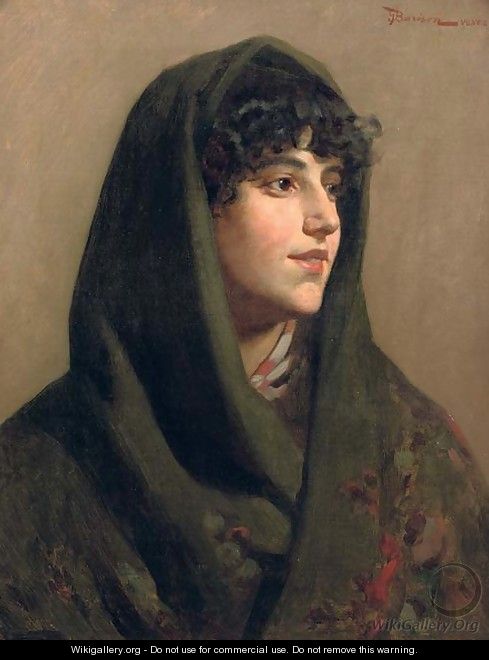 The green shawl - Giuseppe Barison