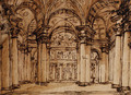 The interior of a circular temple - Giuseppe Barberi