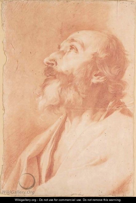 The prophet Isaiah looking up, bust-length - Giuseppe Antonio Petrini