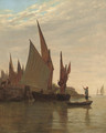 Barges on the Venetian coast - Giulio Cecchini Prichard