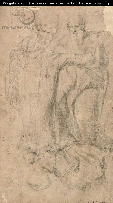 Two standing prophets and a seated girl - Giuseppe (d