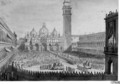 A View of Piazza San Marco with the Ceremony for the Return of the Bronze Horses to the Venetian State on 13 December 1815 - Giuseppe Borsato