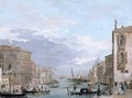 The Grand Canal, Venice, looking east from the Campo di San Vio, with the Palazzo Corner, barges and gondolas, the dome of Santa Maria della Salute - Giuseppe Bernardino Bison