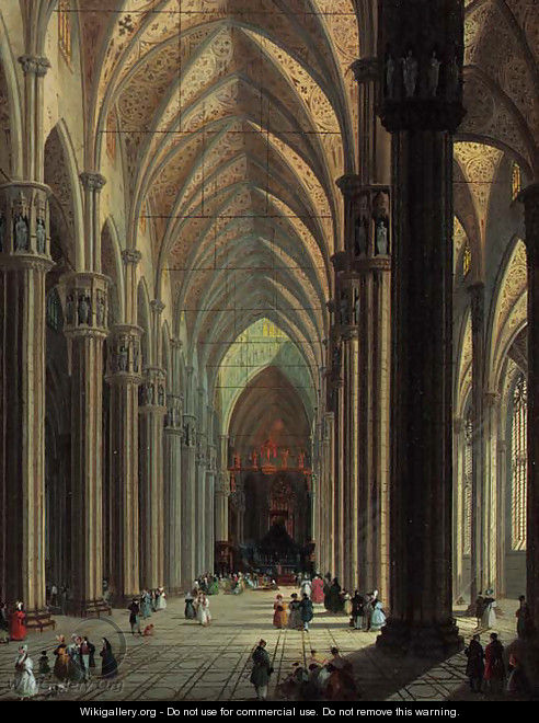 The nave of the Duomo, Milan, looking east - Giuseppe Bernardino Bison