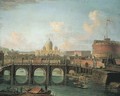 The Tiber, Rome, with the Castel Sant' Angelo and Saint Peter's in the background - Giuseppe Zais