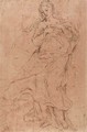 A female figure clasping her hands to her chest - Giuseppe Passeri