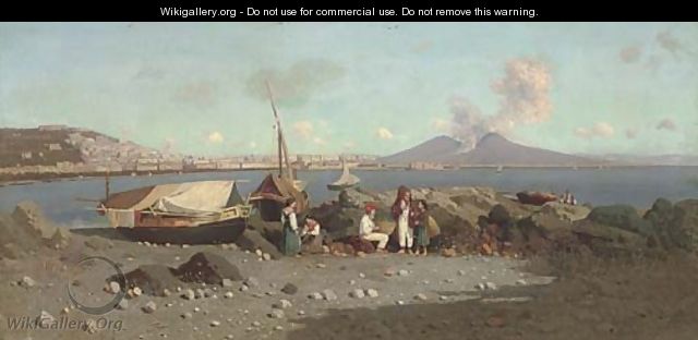 Fisherfolk at the Bay of Naples - Giuseppe Laezza