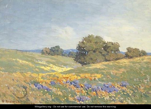 Landscape with Poppies and Lupin - Granville Redmond