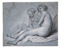 Study of two female seated Nudes - Govert Teunisz. Flinck