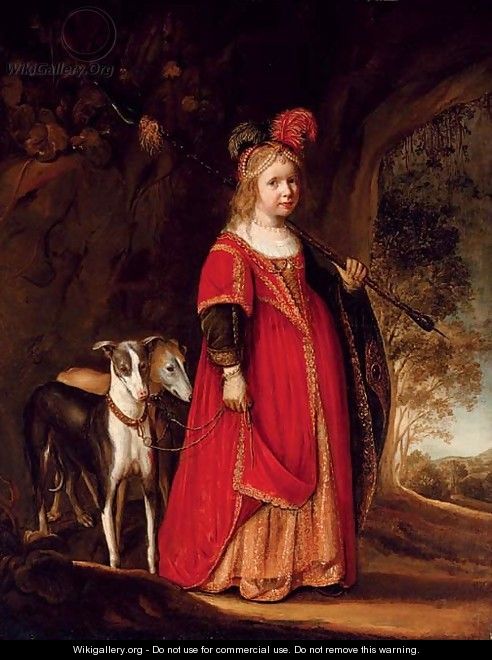 Portrait of a young girl as Diana - Govaert Flinck Cleve