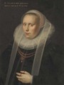 Portrait of a lady, half-length, in a ruff collar and a black silk dress, wearing a gold chain - Gortzius Geldorp