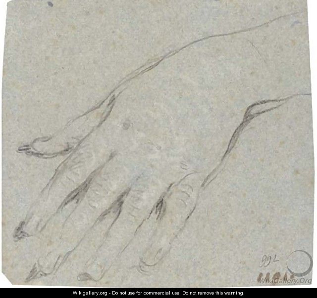 Study of a left hand - Giovanni Domenico Tiepolo