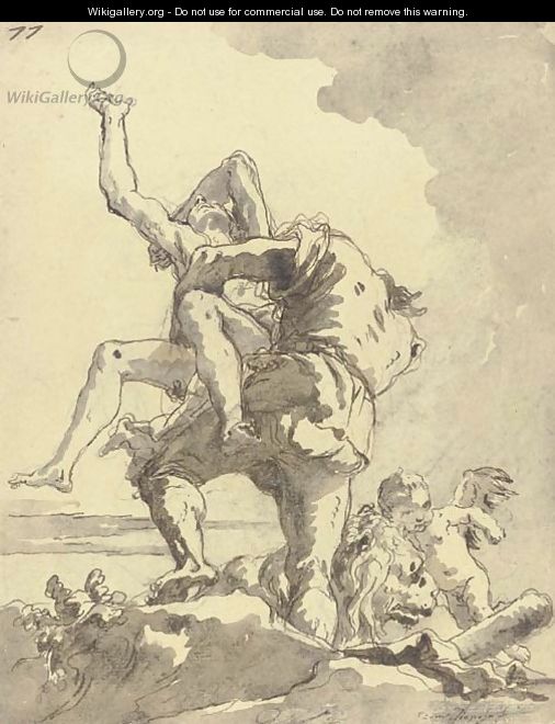 Hercules and Antaeus 6 - Giovanni Domenico Tiepolo