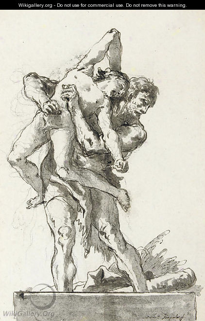 Hercules and Antaeus 5 - Giovanni Domenico Tiepolo