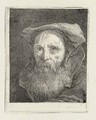 Bearded old Man with a Hat, from Raccolta di Teste II - Giovanni Domenico Tiepolo