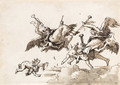 Angels in flight blowing trumpets - Giovanni Domenico Tiepolo