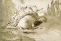 A centaur garlanded by a satyress and a faun - Giovanni Domenico Tiepolo