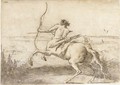 A centaur drawing a bow in a landscape - Giovanni Domenico Tiepolo