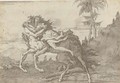 A centaur abducting a nymph in a landscape - Giovanni Domenico Tiepolo