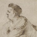 Caricature of a man, half-length, in profile to the left - Giovanni Francesco Guercino (BARBIERI)