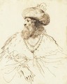 Ahasuerus looking to the left, bust-length - Giovanni Francesco Guercino (BARBIERI)