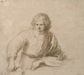 A young man, half-length, resting his right hand on a book - Giovanni Francesco Guercino (BARBIERI)