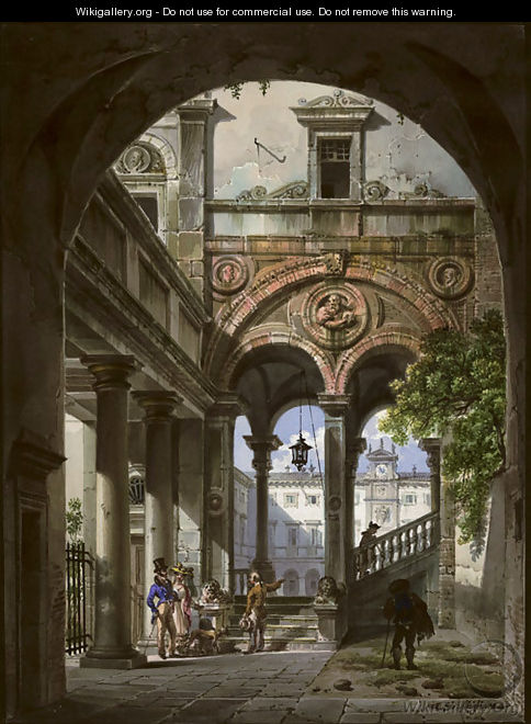 View of the Brera Palace in Milan - Giovanni Migliara