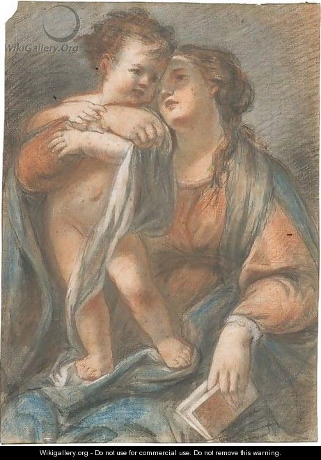 The Madonna holding the Infant Christ standing on her lap - Giovanni Maria Viani