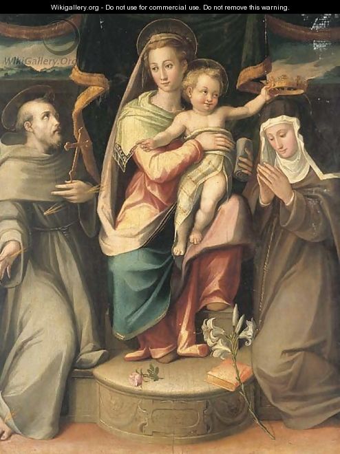 The Madonna and Child with Saints Francis and Clare - Giovanni Maria Butteri