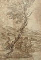 An extensive landscape with a tree - Giovanni Francesco Grimaldi