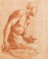A partly draped Nude seated on a Balustrade - Girolamo Del Crocifissaio (see Macchietti)