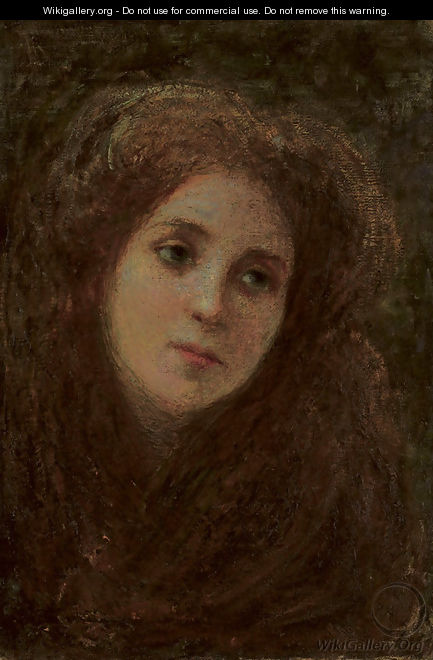 Ritratto di giovane donna con i capelli rossi, um 1880-82 - Giovanni Segantini