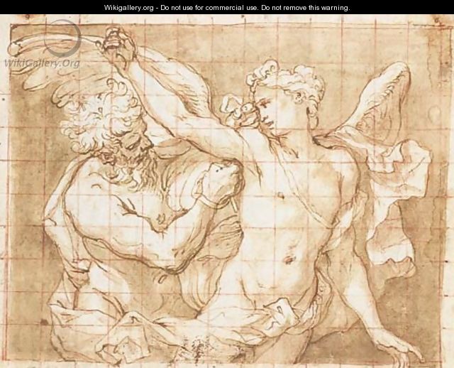 Daedalus attaching wings to Icarus - Giovanni Battista Merano