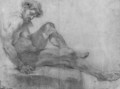 A Nude seated on a Rock - Giovanni Battista (Baciccio) Gaulli