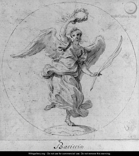 Victory Design for the obverse of a medal dedicated to Queen Christina of Sweden; and Virtue subduing Evil Design for the obverse of a medal dedicat - Giovanni Battista (Baciccio) Gaulli