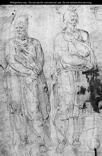 Two Dacians, after the antique - Battista Franco