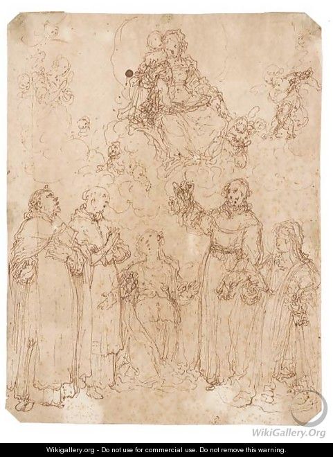 The Madonna and Child appearing to five saints - Giovanni Battista della Rovere