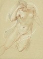 A female nude, three-quarter-length, looking down - Giovanni Battista Cipriani