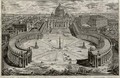 Saint Peter's with Forecourt and Colonnades A Bird's-eye View - Giovanni Battista Piranesi
