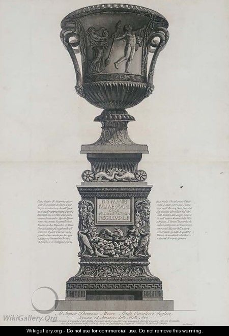 Marble vase with frieze of fauns from the Pantanello - Giovanni Battista Piranesi