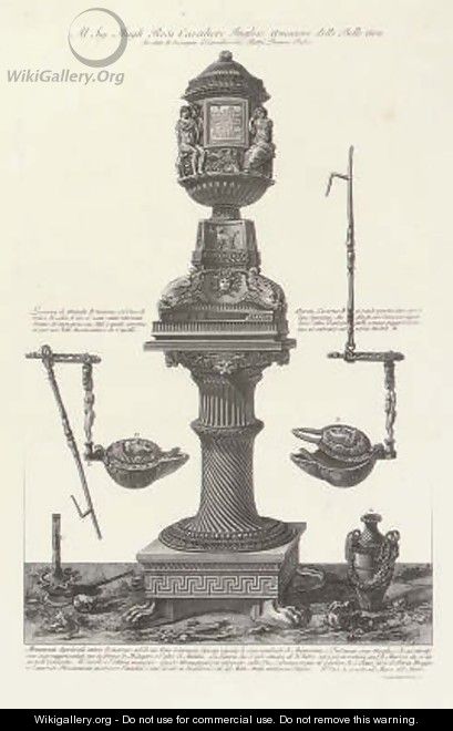 A Collection of Urns and others from Vasi, Candelabri, Cippi, Sarcofagi, Tripodi, Lucerne - Giovanni Battista Piranesi