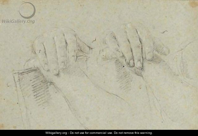 Two studies of hands resting on a board - Giovanni Battista Piazzetta