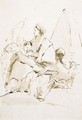 The Rest on the Flight into Egypt, with angels and a pyramid - Giovanni Battista Tiepolo